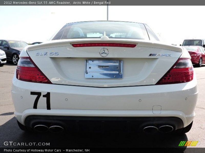 Arctic White / Bengal Red 2012 Mercedes-Benz SLK 55 AMG Roadster