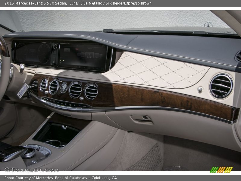 Lunar Blue Metallic / Silk Beige/Espresso Brown 2015 Mercedes-Benz S 550 Sedan