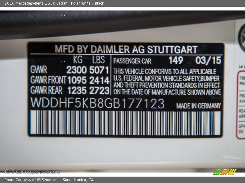 Polar White / Black 2016 Mercedes-Benz E 350 Sedan