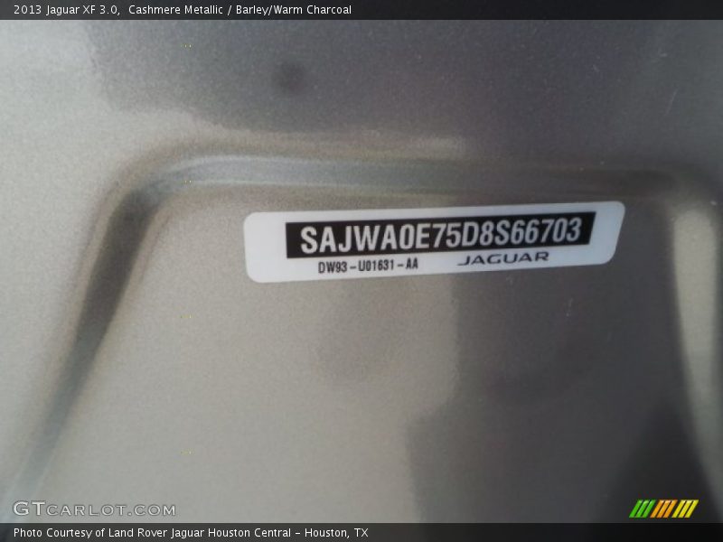 Cashmere Metallic / Barley/Warm Charcoal 2013 Jaguar XF 3.0