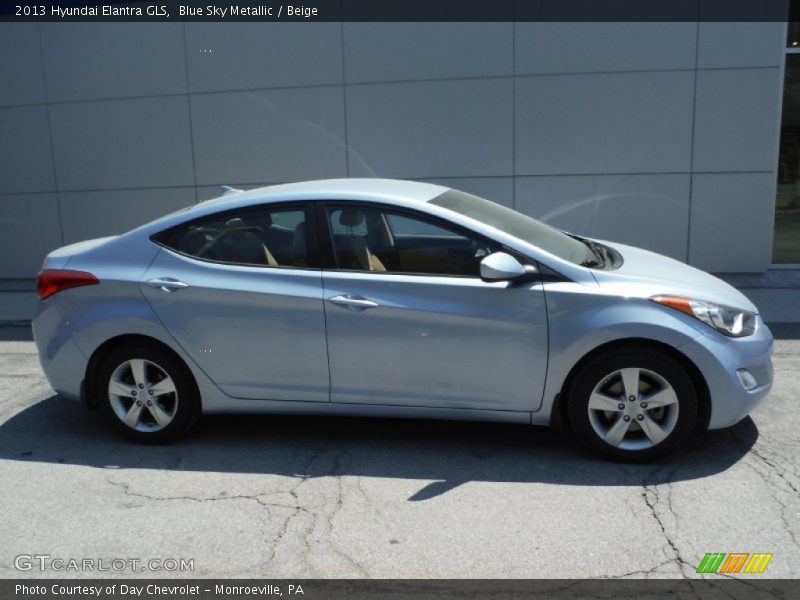 Blue Sky Metallic / Beige 2013 Hyundai Elantra GLS