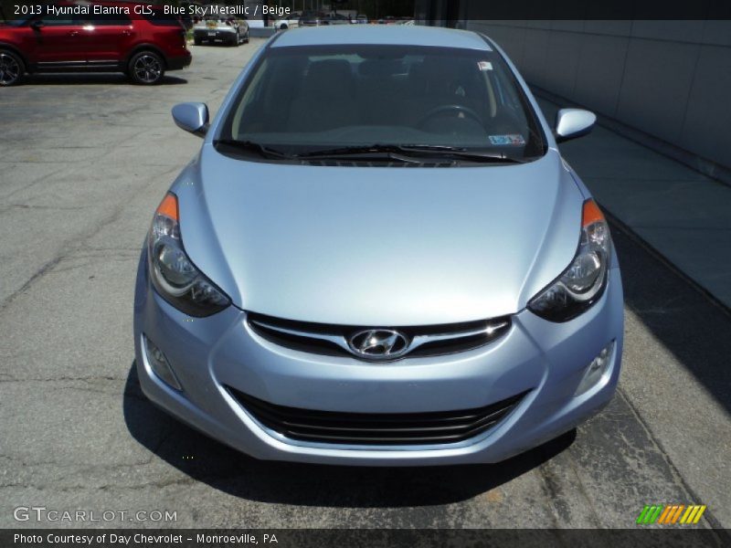 Blue Sky Metallic / Beige 2013 Hyundai Elantra GLS