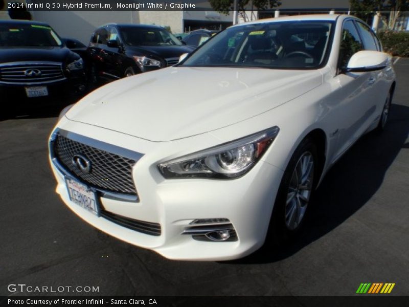 Moonlight White / Graphite 2014 Infiniti Q 50 Hybrid Premium
