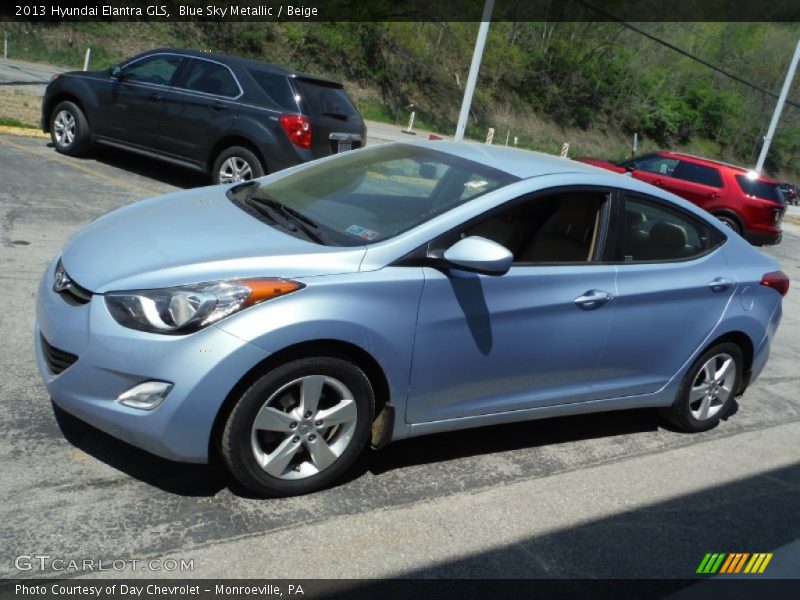 Blue Sky Metallic / Beige 2013 Hyundai Elantra GLS