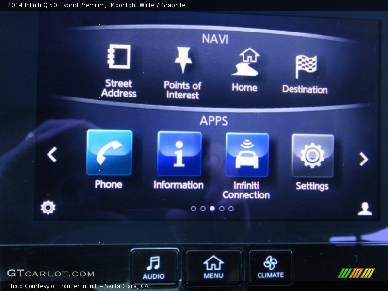 Moonlight White / Graphite 2014 Infiniti Q 50 Hybrid Premium