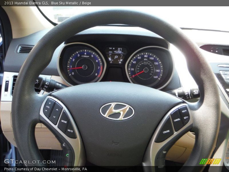 Blue Sky Metallic / Beige 2013 Hyundai Elantra GLS