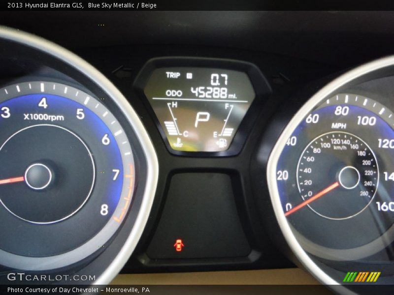 Blue Sky Metallic / Beige 2013 Hyundai Elantra GLS