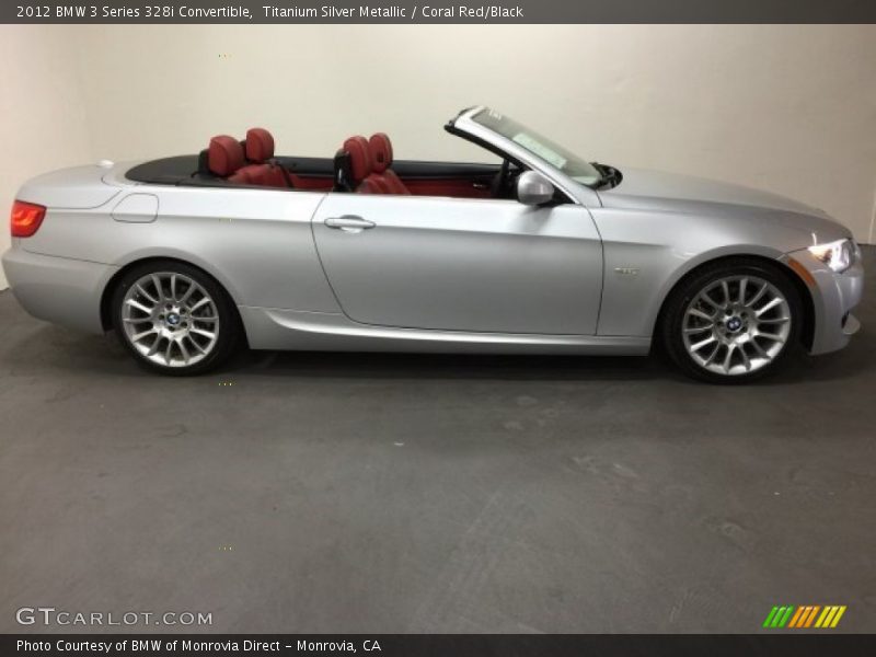 Titanium Silver Metallic / Coral Red/Black 2012 BMW 3 Series 328i Convertible