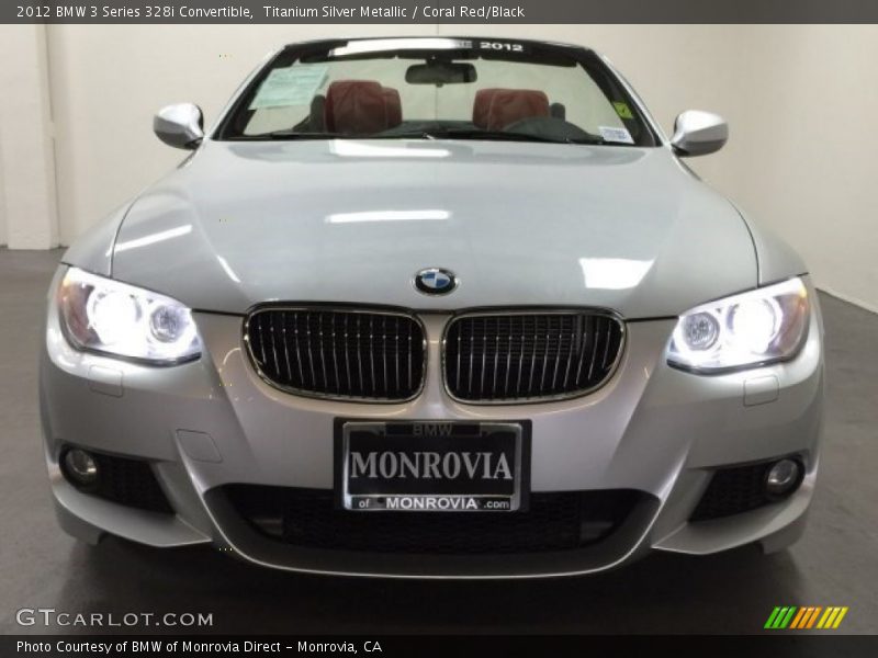 Titanium Silver Metallic / Coral Red/Black 2012 BMW 3 Series 328i Convertible