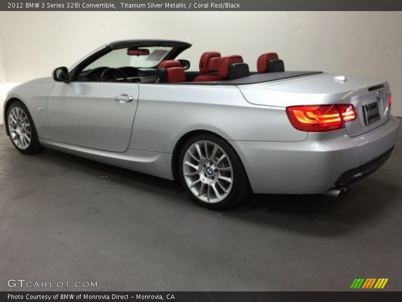 Titanium Silver Metallic / Coral Red/Black 2012 BMW 3 Series 328i Convertible