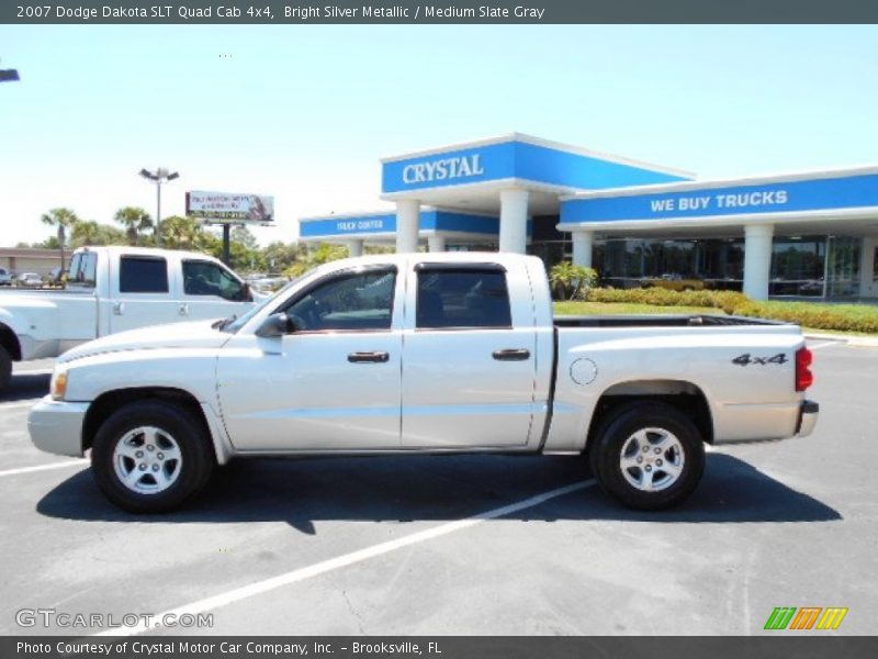Bright Silver Metallic / Medium Slate Gray 2007 Dodge Dakota SLT Quad Cab 4x4