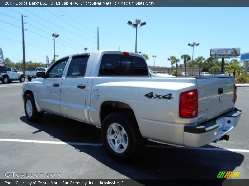 Bright Silver Metallic / Medium Slate Gray 2007 Dodge Dakota SLT Quad Cab 4x4