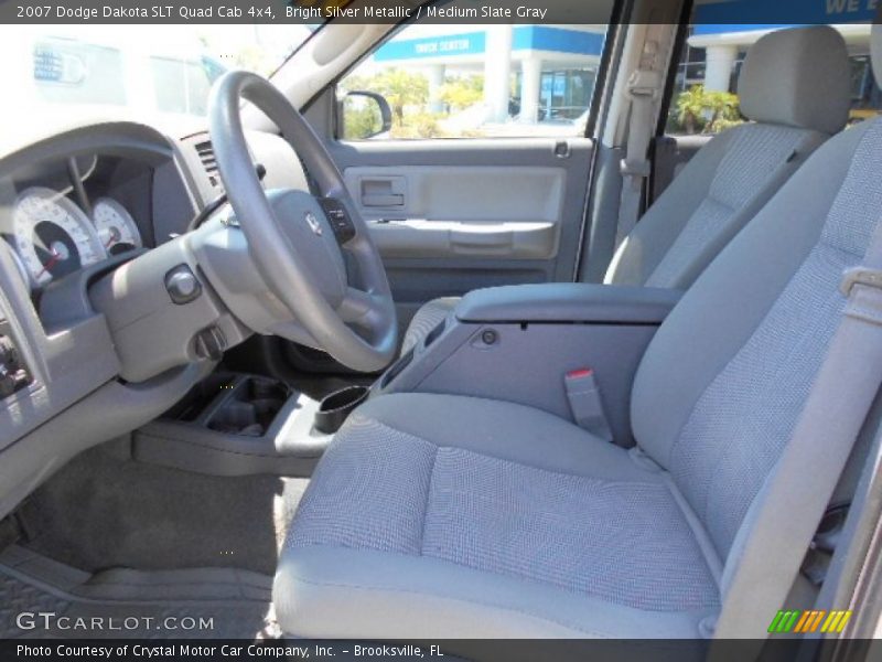 Bright Silver Metallic / Medium Slate Gray 2007 Dodge Dakota SLT Quad Cab 4x4