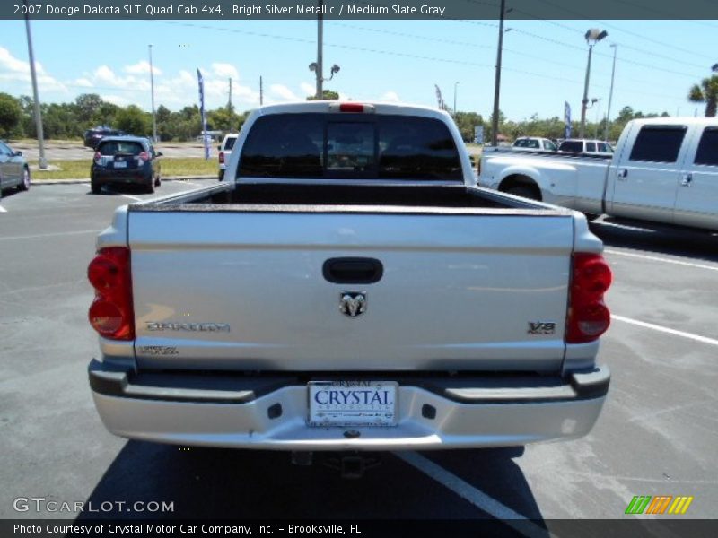 Bright Silver Metallic / Medium Slate Gray 2007 Dodge Dakota SLT Quad Cab 4x4
