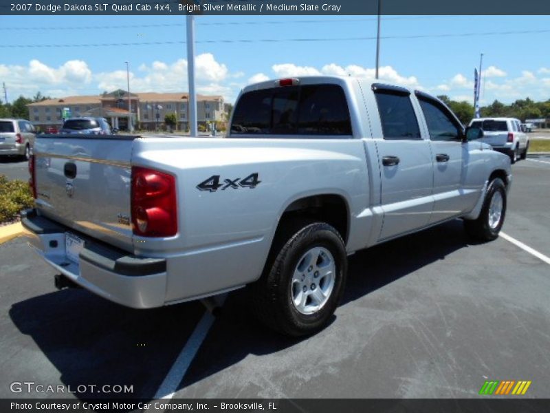 Bright Silver Metallic / Medium Slate Gray 2007 Dodge Dakota SLT Quad Cab 4x4