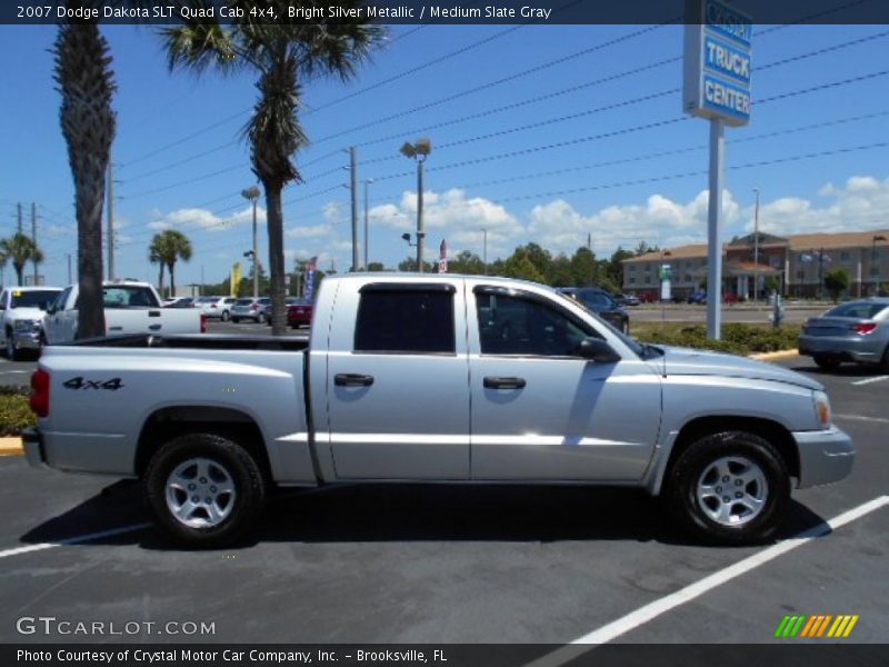 Bright Silver Metallic / Medium Slate Gray 2007 Dodge Dakota SLT Quad Cab 4x4