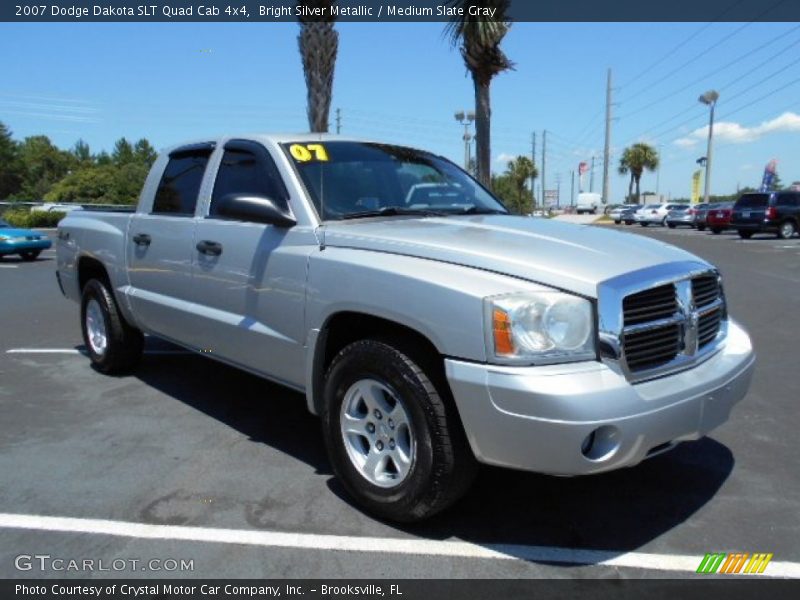 Bright Silver Metallic / Medium Slate Gray 2007 Dodge Dakota SLT Quad Cab 4x4