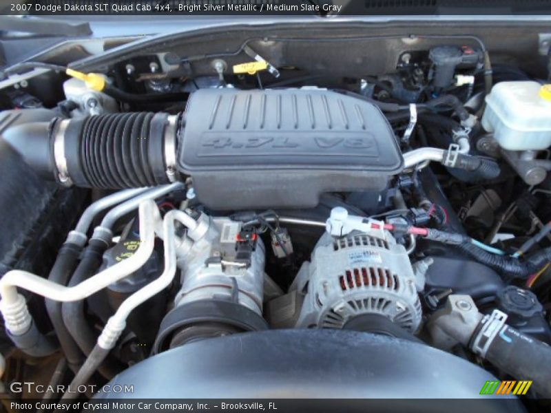 Bright Silver Metallic / Medium Slate Gray 2007 Dodge Dakota SLT Quad Cab 4x4