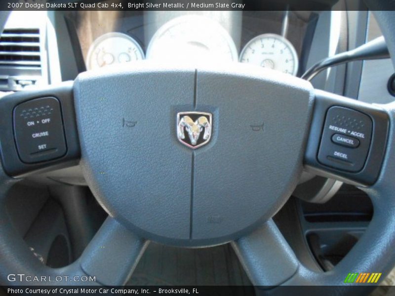 Bright Silver Metallic / Medium Slate Gray 2007 Dodge Dakota SLT Quad Cab 4x4