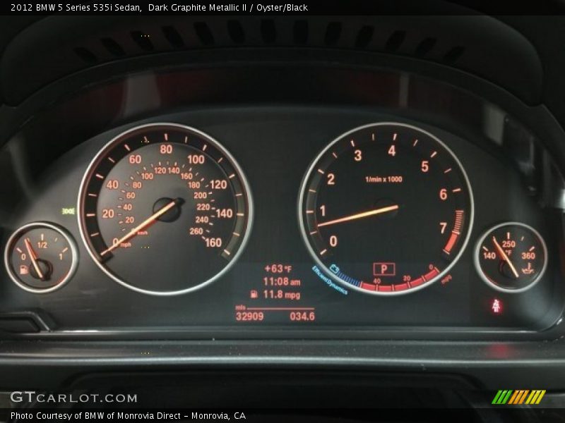 Dark Graphite Metallic II / Oyster/Black 2012 BMW 5 Series 535i Sedan
