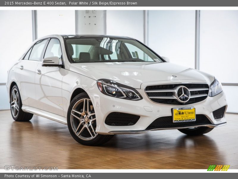 Polar White / Silk Beige/Espresso Brown 2015 Mercedes-Benz E 400 Sedan