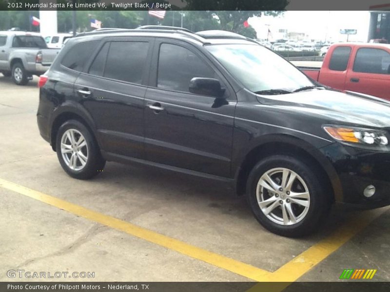 Twilight Black / Beige 2012 Hyundai Santa Fe Limited V6