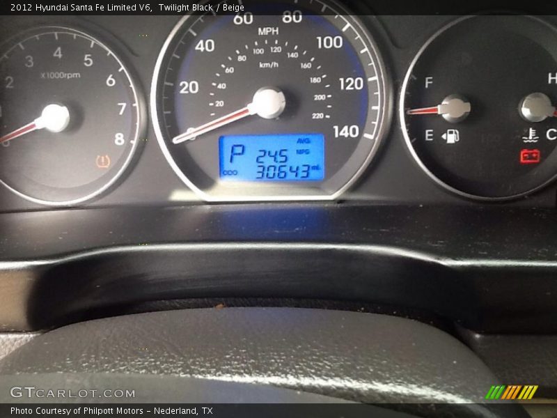 Twilight Black / Beige 2012 Hyundai Santa Fe Limited V6
