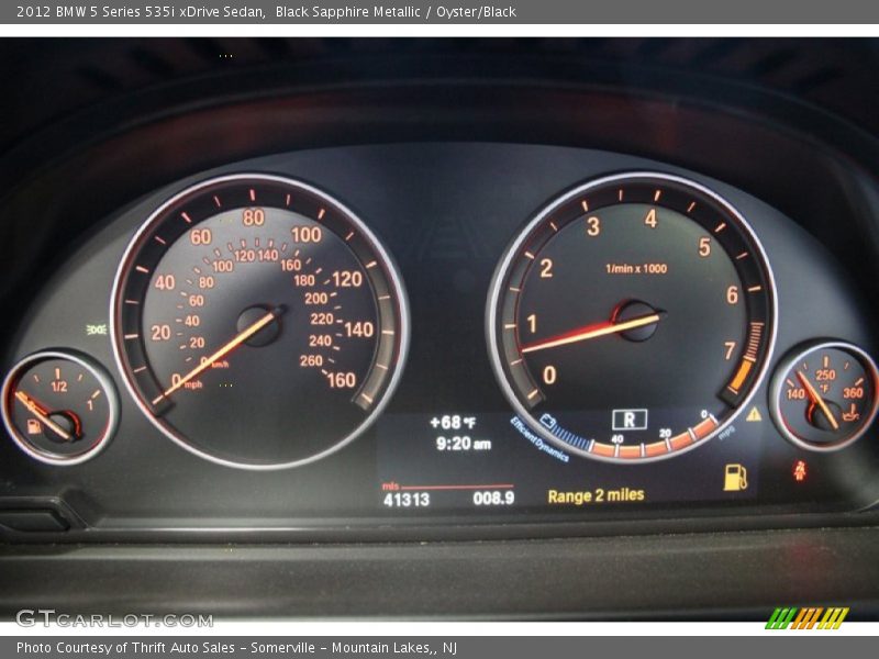 Black Sapphire Metallic / Oyster/Black 2012 BMW 5 Series 535i xDrive Sedan