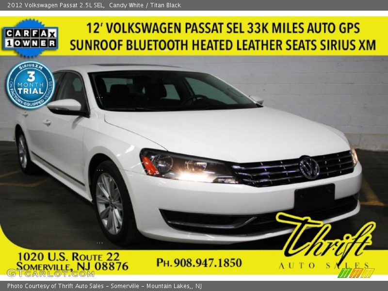 Candy White / Titan Black 2012 Volkswagen Passat 2.5L SEL