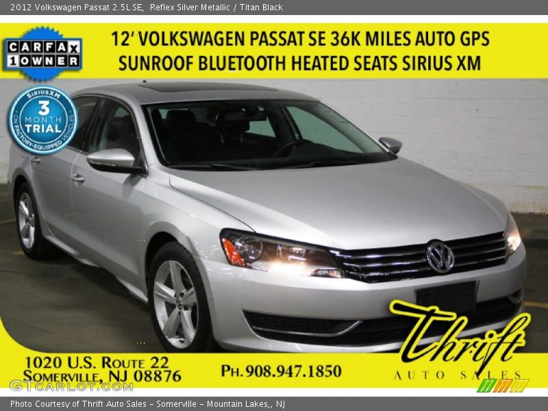 Reflex Silver Metallic / Titan Black 2012 Volkswagen Passat 2.5L SE