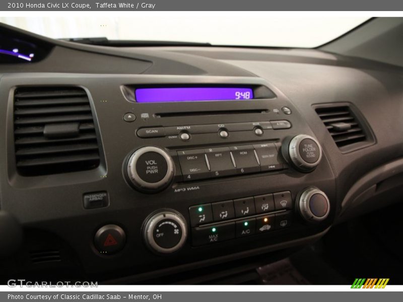 Taffeta White / Gray 2010 Honda Civic LX Coupe