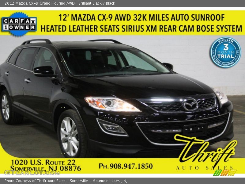 Brilliant Black / Black 2012 Mazda CX-9 Grand Touring AWD