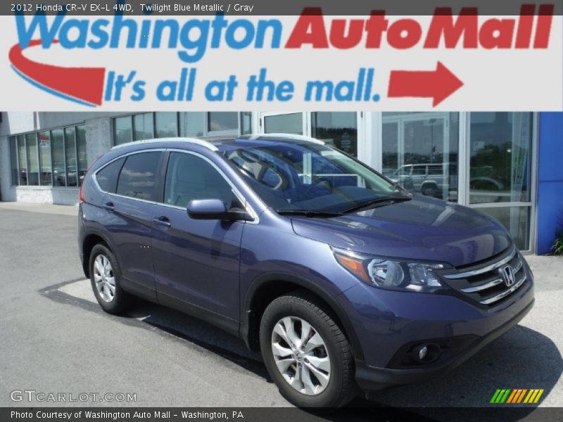 Twilight Blue Metallic / Gray 2012 Honda CR-V EX-L 4WD