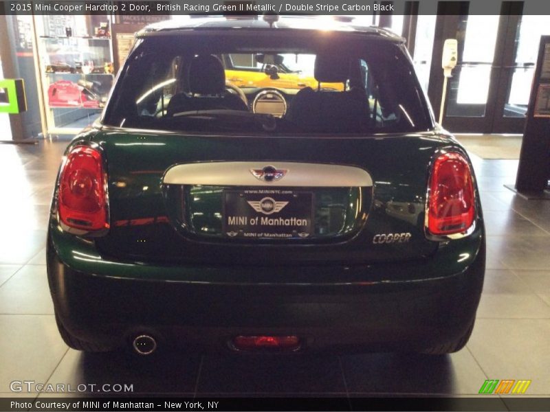 British Racing Green II Metallic / Double Stripe Carbon Black 2015 Mini Cooper Hardtop 2 Door