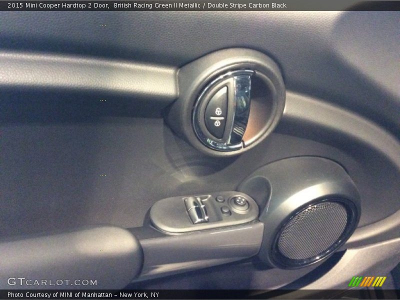 British Racing Green II Metallic / Double Stripe Carbon Black 2015 Mini Cooper Hardtop 2 Door