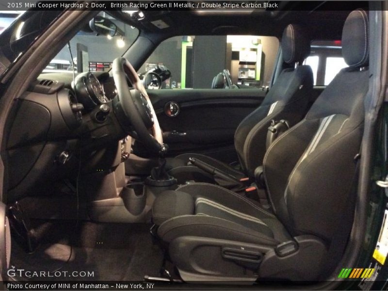 British Racing Green II Metallic / Double Stripe Carbon Black 2015 Mini Cooper Hardtop 2 Door