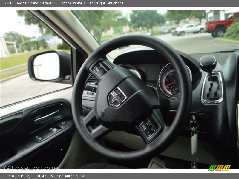 Stone White / Black/Light Graystone 2012 Dodge Grand Caravan SE