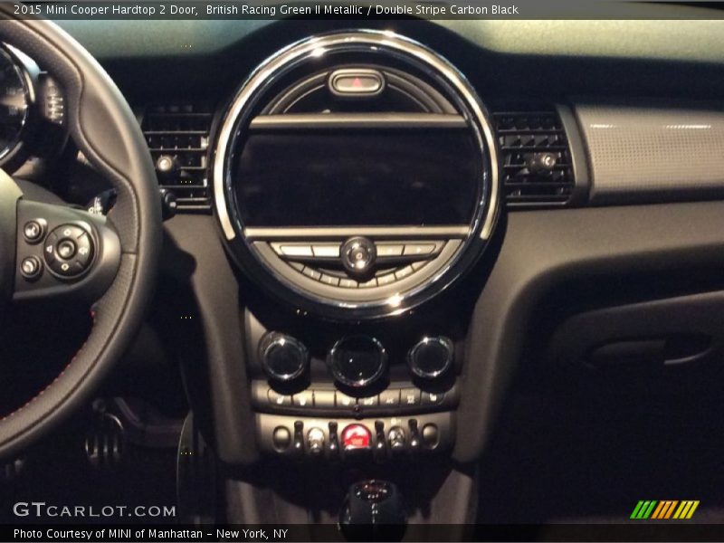 British Racing Green II Metallic / Double Stripe Carbon Black 2015 Mini Cooper Hardtop 2 Door