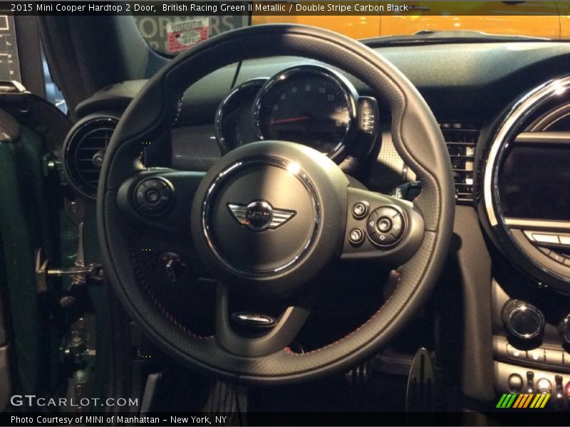 British Racing Green II Metallic / Double Stripe Carbon Black 2015 Mini Cooper Hardtop 2 Door
