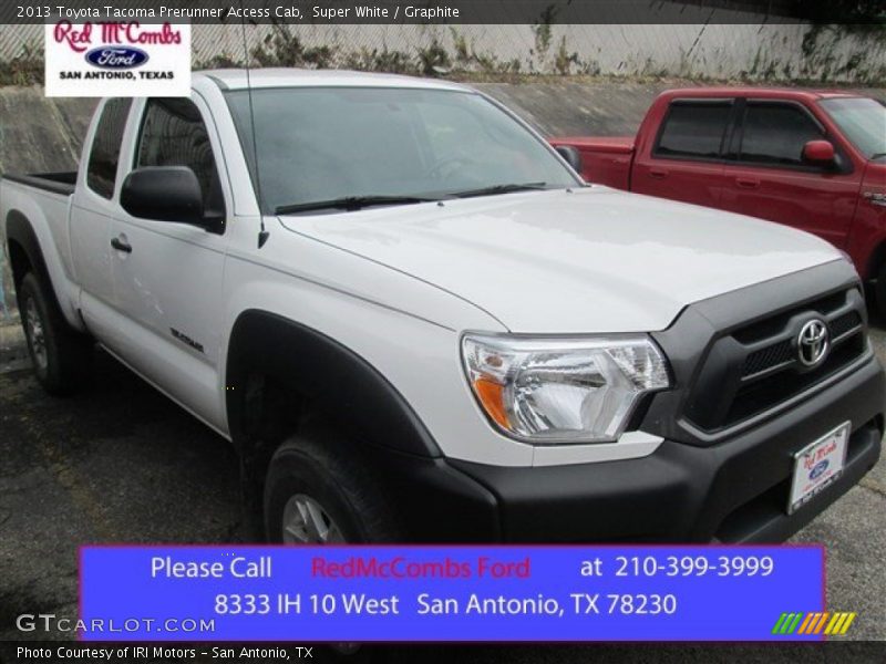 Super White / Graphite 2013 Toyota Tacoma Prerunner Access Cab