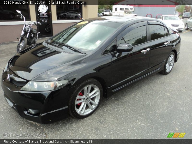 Crystal Black Pearl / Gray 2010 Honda Civic EX-L Sedan