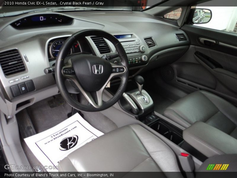 Crystal Black Pearl / Gray 2010 Honda Civic EX-L Sedan