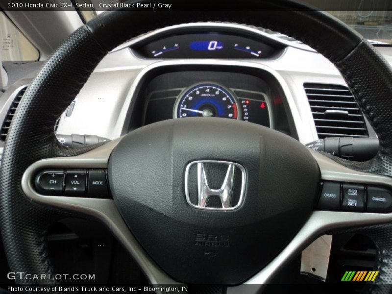 Crystal Black Pearl / Gray 2010 Honda Civic EX-L Sedan