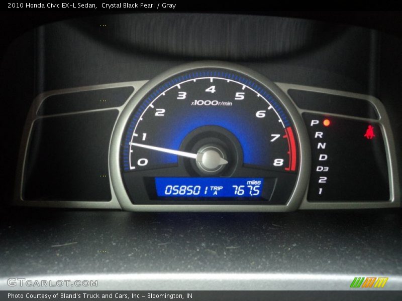 Crystal Black Pearl / Gray 2010 Honda Civic EX-L Sedan