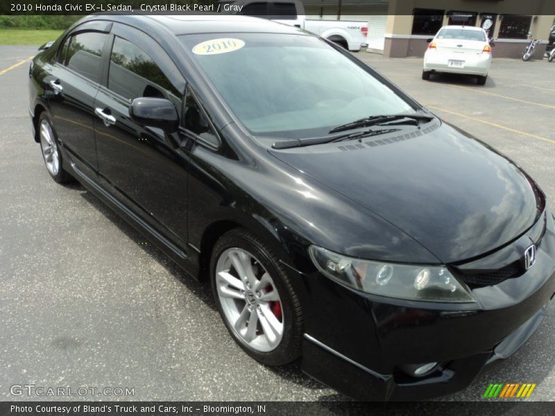 Crystal Black Pearl / Gray 2010 Honda Civic EX-L Sedan