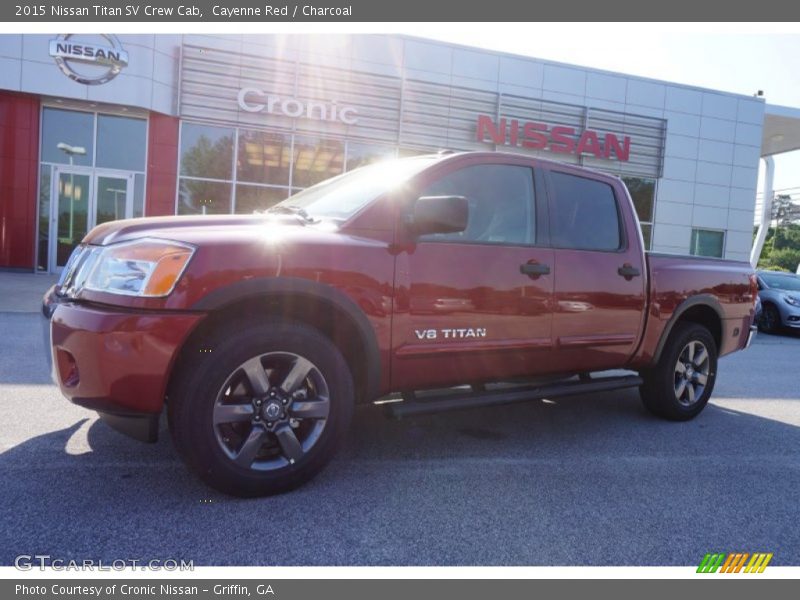 Cayenne Red / Charcoal 2015 Nissan Titan SV Crew Cab