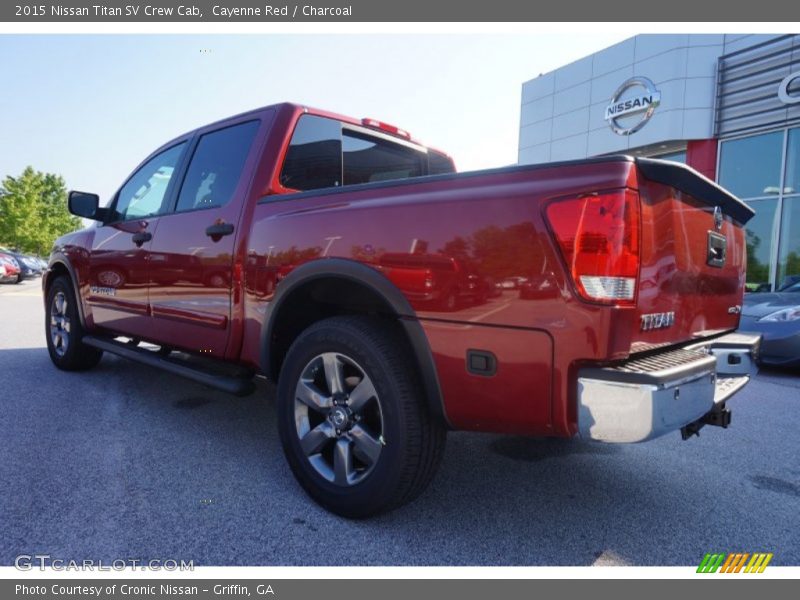 Cayenne Red / Charcoal 2015 Nissan Titan SV Crew Cab