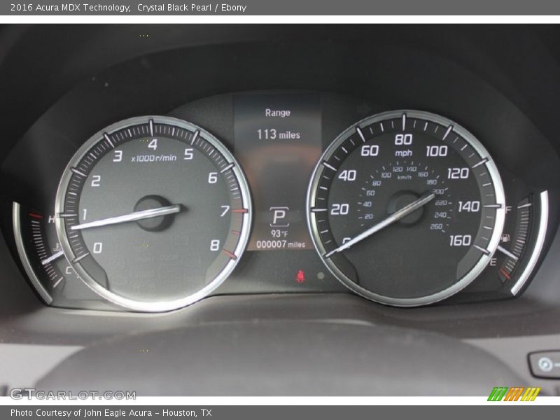 Crystal Black Pearl / Ebony 2016 Acura MDX Technology