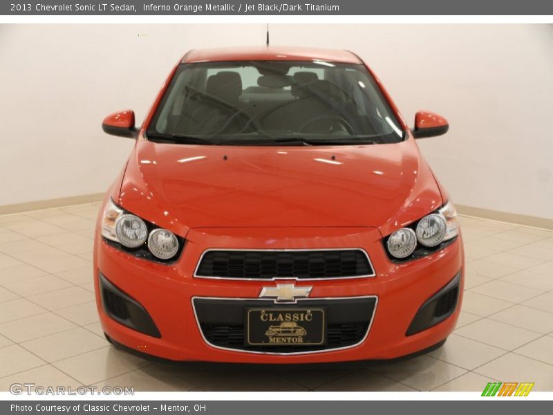Inferno Orange Metallic / Jet Black/Dark Titanium 2013 Chevrolet Sonic LT Sedan