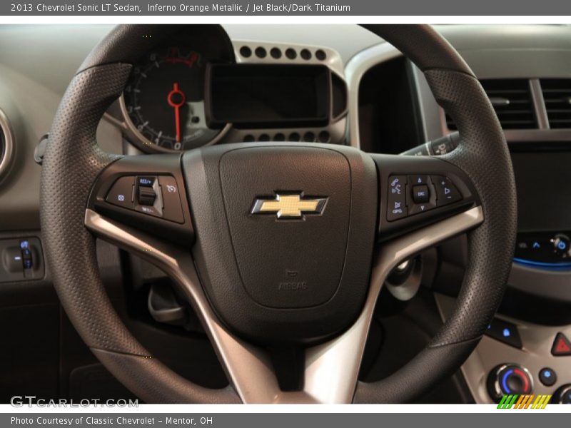 Inferno Orange Metallic / Jet Black/Dark Titanium 2013 Chevrolet Sonic LT Sedan